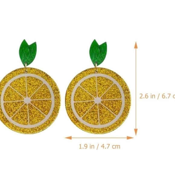 Sparkly Lemon Statement Drop Earrings - Picture 9 of 16